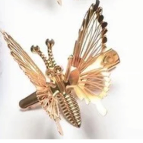 None Accessories - Fly Away Hair Clip Gold Butterfly